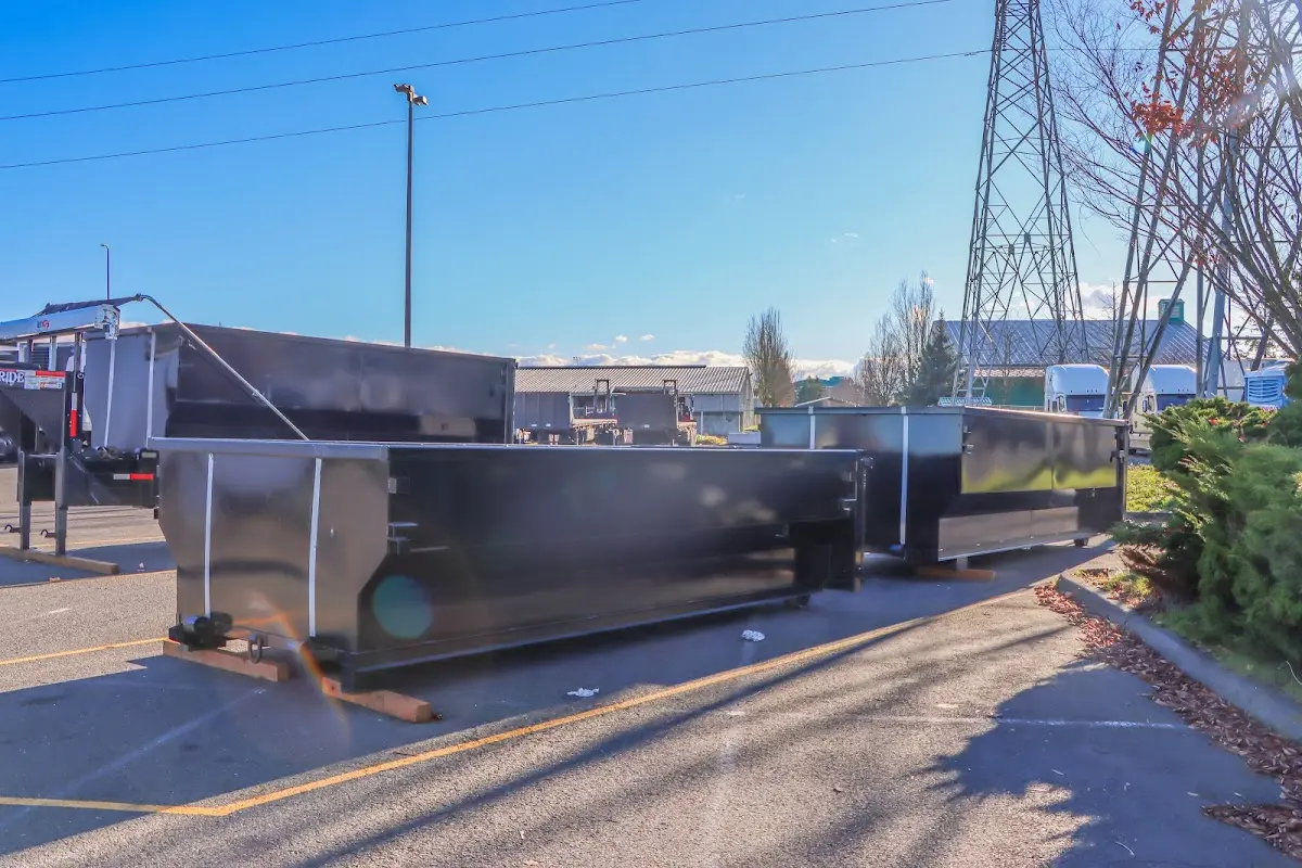 Roll-off dumpster ready for waste disposal at job site for 4 Yard Dumpster Rental in Upper Pottsgrove